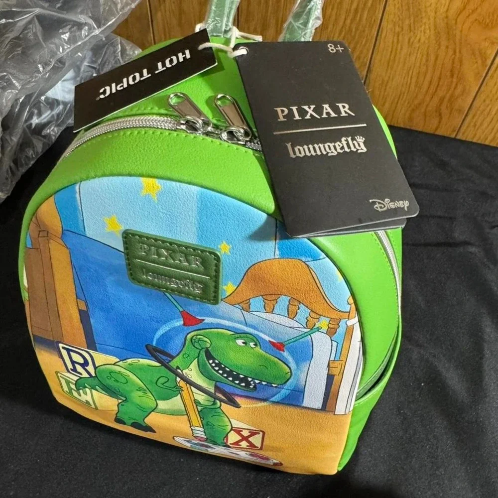 Loungefly Pixar Rex green‎ mini backpack NEW